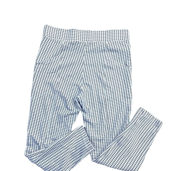 BETABRAND Journey Cream Teal Green Black Plaid Skinny Pull On Ankle Pant Size LP - Picture 4 of 6